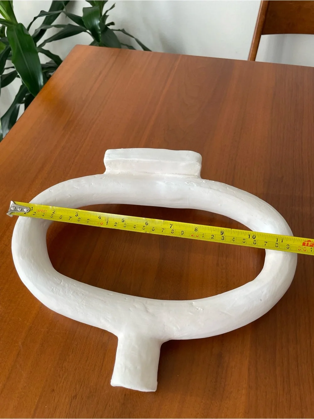 Minimal White Oval Ceramic Candle Hilder- Sculptural Home Accent